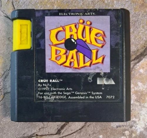 Crue Ball: Heavy Metal Pinball - Sega Genesis *TESTED, SEE DESC*