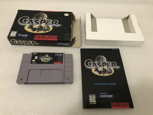 Casper (Super Nintendo SNES) Complete in Box CIB Very Rare Tested Works