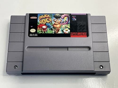 SNES Chuck Rock Super Nintendo Cartridge Tested Working
