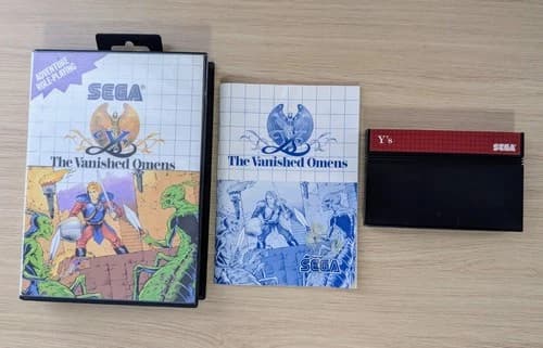 Ys: The Vanished Omens (Sega Master System, 1988) COMPLETE w/ Box manual game