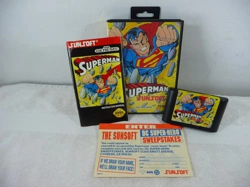 Superman Sega Genesis Sunsoft Complete CIB All Inserts Authentic Nice