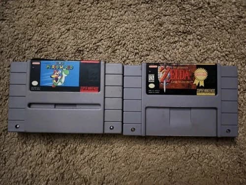SNES Super Nintendo Legend Of Zelda And Super Mario World Nintendo Games