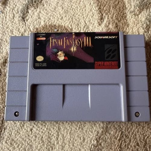 Final Fantasy III 3 (Super Nintendo SNES) Video Game Cartridge Authentic Tested