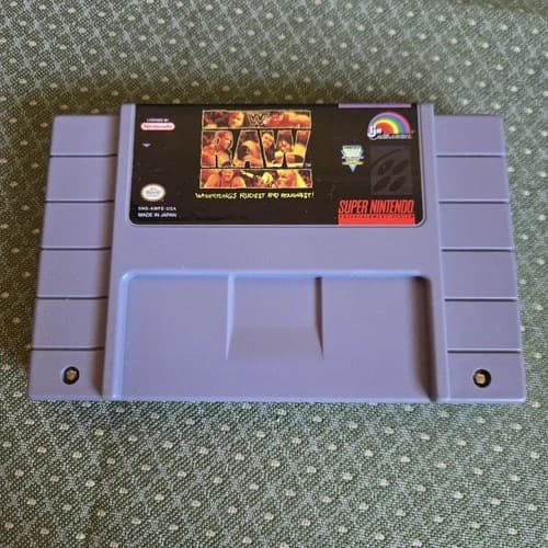 WWF RAW Game Cartridge For Super Nintendo SNES