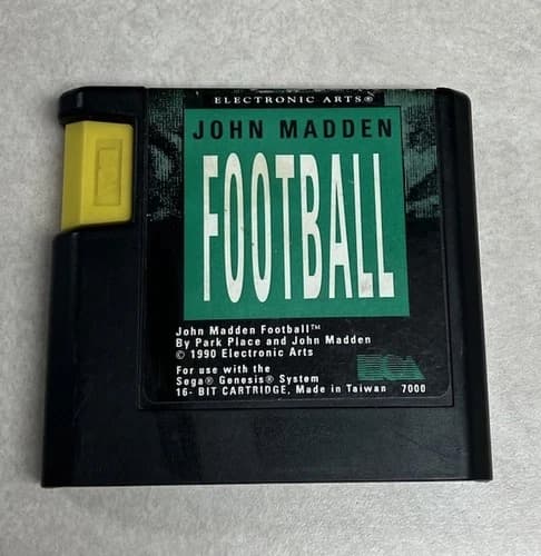 John Madden (Sega Genesis, EA, 1990) Cartridge Only Football Game Tested Working