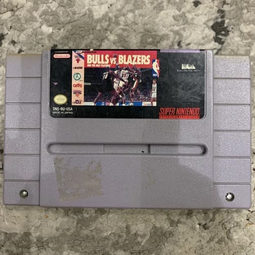 Bulls vs Blazers and the NBA Playoffs - Super Nintendo SNES Game - Tested Minty