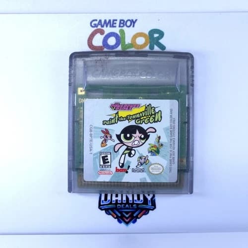 Powerpuff Girls Paint the Townsville Green GBC Authentic, Tested - GameBoy Color