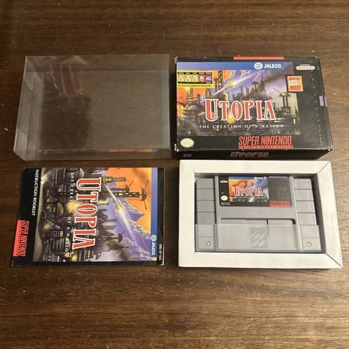 Utopia: The Creation of a Nation (Super Nintendo SNES) Complete CIB - Authentic