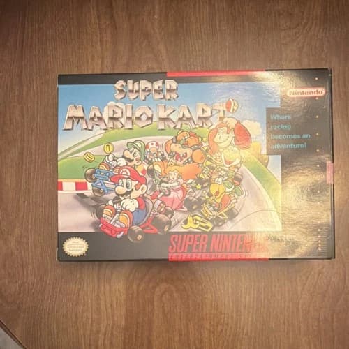 Nintendo Super Mario Kart Super Nintendo SNES Box and Manual Included
