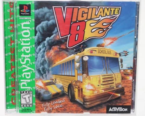 Vigilante 8 (Sony PlayStation, PS1 1998) Authentic, Tested & Working! w/ Reg.