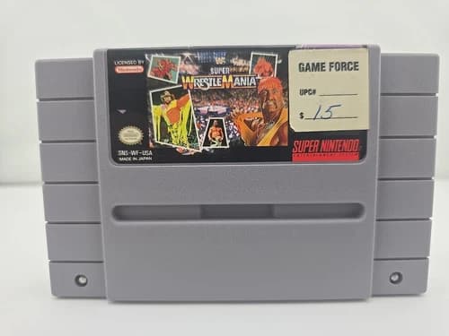 vintage WWF Super WrestleMania - Super Nintendo (SNES) - Cartridge Tested works
