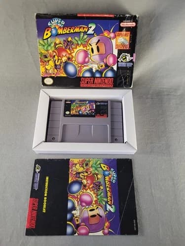 Super Bomberman 2, SNES, Complete CIB, Authentic!