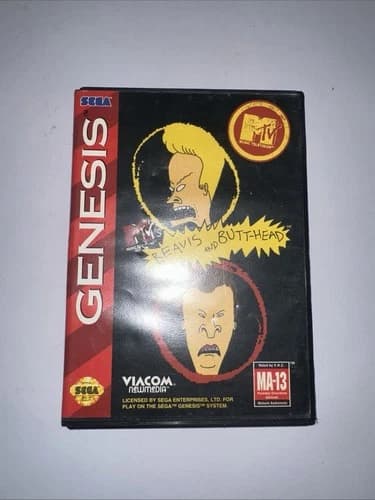 MTV's Beavis and Butt-Head Sega Genesis Complete In Box CIB Great Shape