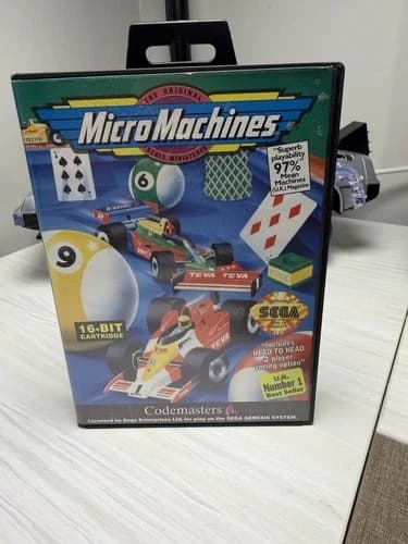 Micro Machines Sega Genesis 1993 CIB Cartridge Manual Case