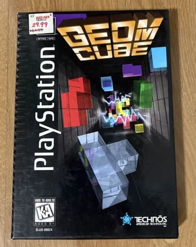 Geom Cube PlayStation PS1 Long Box CIB Complete Tested Working
