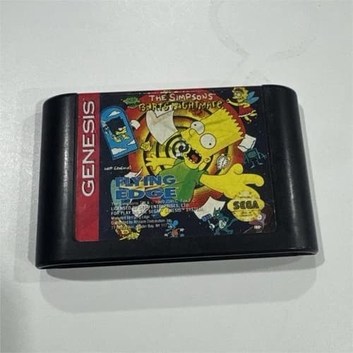 Flying Edge The Simpsons Bart's Nightmare Sega Genesis Video Game Cartridge