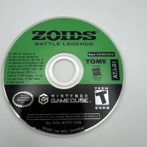 Zoids: Battle Legends (Nintendo GameCube, 2004) Disc Only Authentic WORKS!!