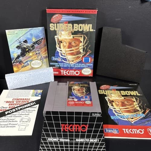 Tecmo Super Bowl (Nintendo NES, 1991) CIB Styrofoam, Manual, Sleeve, Inserts