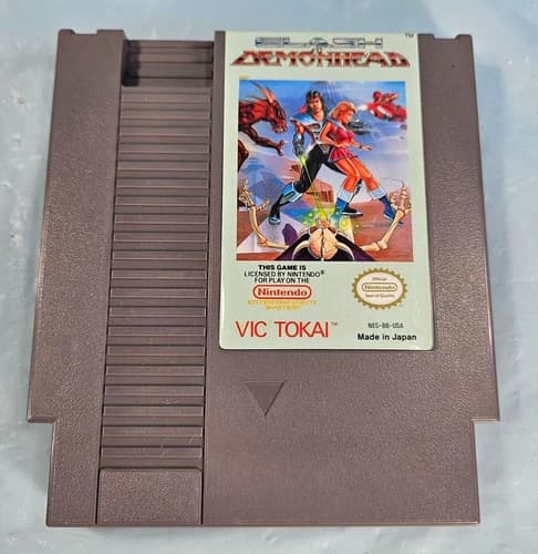 Vintage 1990 Nintendo Clash At Demonhead Game