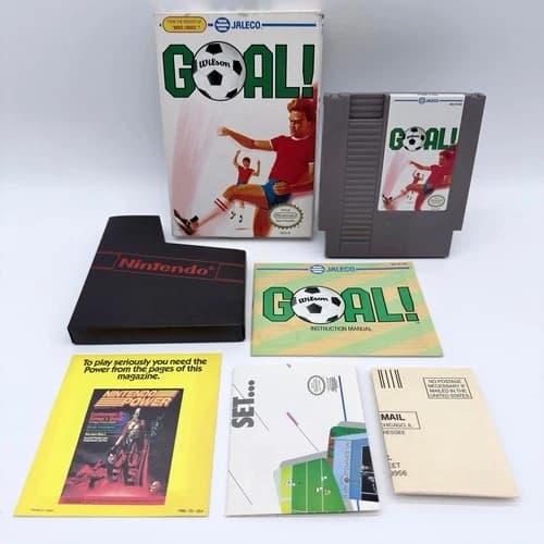 Nintendo NES Wilson GOAL! 1989 Video Game COMPLETE Tested & Works Jaleco Soccer
