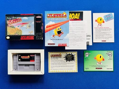 Pac Man 2 The New Adventures Super Nintendo SNES 100% CIB Complete HOLOGRAPHIC