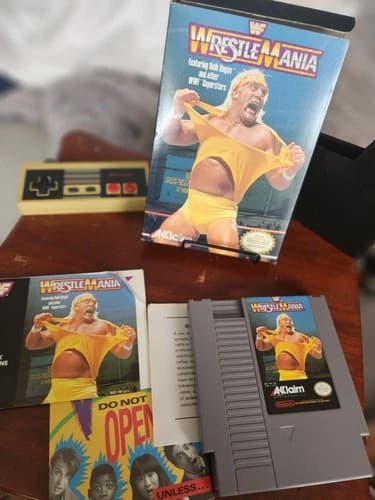 NES WrestleMania Complete In Box Nintendo Game Manual Inserts WWF Hulk Hogan1989