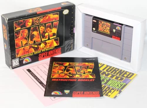 WWF RAW SNES Super Nintendo Complete CIB Authentic! Good Condition! Rare!