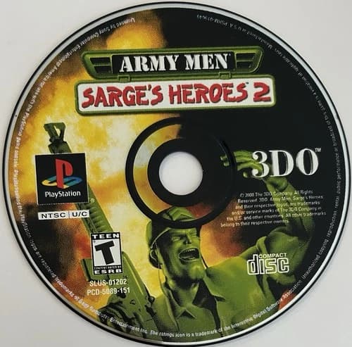 Army Men: Sarge's Heroes 2 (PlayStation 1, PS1) DISC ONLY | NO TRACKING | M127