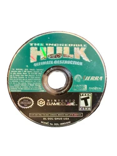 Incredible Hulk Ultimate Destruction Nintendo GameCube Marvel VTG Game Disc Only