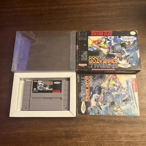 Super Baseball Simulator 1000 (Super Nintendo SNES) Complete - Tested, Authentic