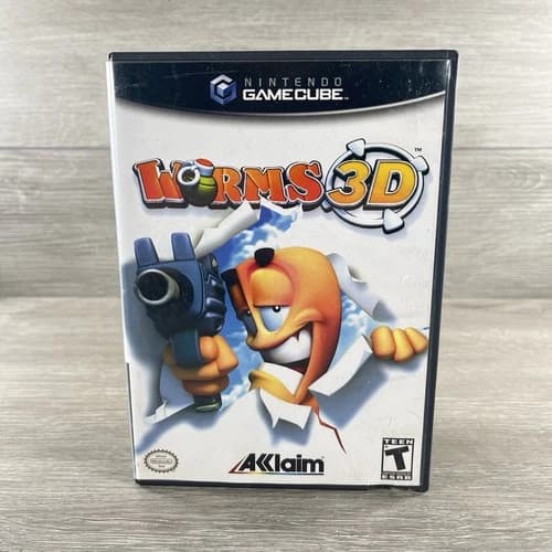 Worms 3D (Nintendo GameCube 2004) CIB W/Registration Card Tested