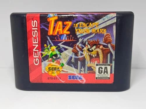 Taz in Escape From Mars (Sega Genesis, 1994) Cartridge Only - Tested Works