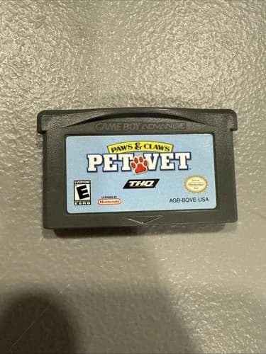 Pet Vet Paws And Claws, Gameboy Advance, Game Cartridge Only