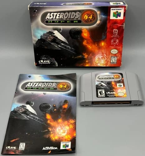 Asteroids Hyper 64 Nintendo 64 N64 CIB Complete W/ Manual Authentic Crave