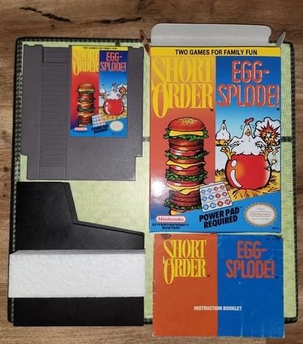 Short Order︱Eggsplode! (NES) game with box, manual and sleeve (※Tested, Works※)