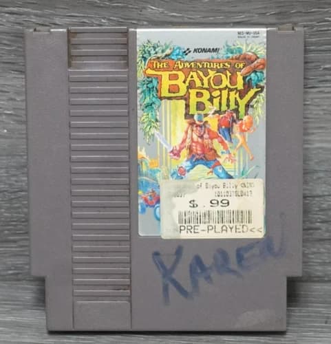 The Adventures of Bayou Billy Nintendo NES Cartridge, Tested Working