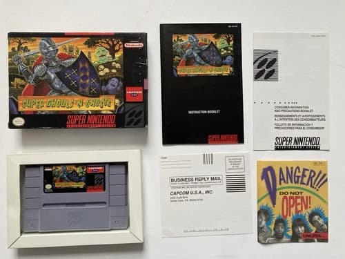 Super Ghouls 'n Ghosts- (Super Nintendo, 1991) SNES - CIB Complete w/ Reg Card