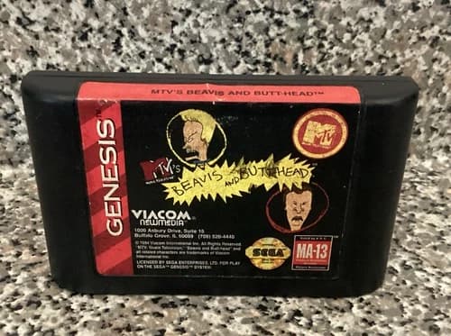MTV's Beavis and Butt-Head (Sega Genesis, 1994) Tested Authentic CART ONLY RARE