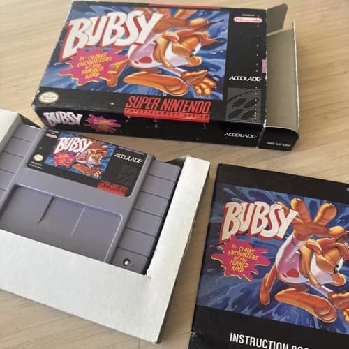 Bubsy in Claws Encounters of the Furred Kind (SNES) Complete In Box