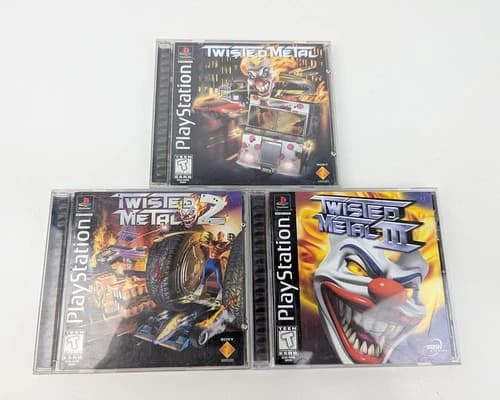 Sony PlayStation 1 PS1 Twisted Metal 1-3 Black Label CIB