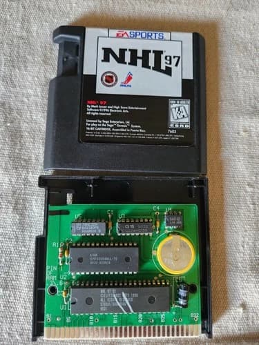 NHL 97. NEW BATTERY! CLEANED AND TESTED(Sega Genesis, 1996)