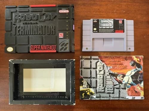 RoboCop vs. The Terminator Super Nintendo SNES Complete Worn CIB