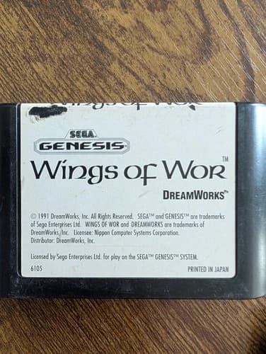SEGA Wings of Wor Genesis Shmup Cart Only