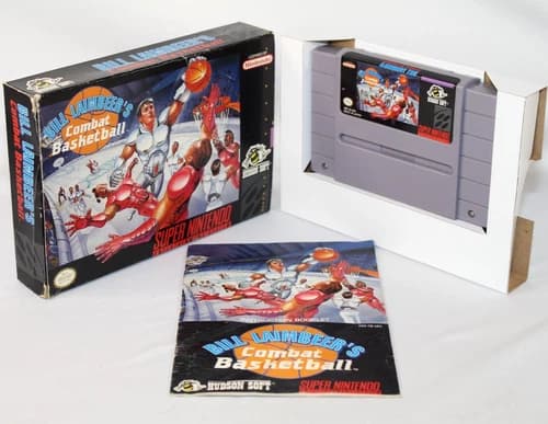 Bill Laimbeer's Combat Basketball SNES Complete CIB! Good Condition! Nice!