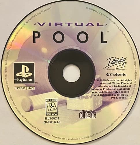 Virtual Pool (Sony PlayStation 1, PS1) DISC ONLY! | NO TRACKING | M825