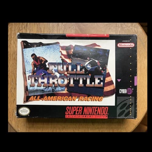 CyberSoft Full Throttle All-American Racing Super Nintendo SNES Manual Box 1994