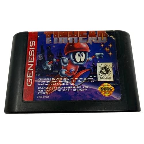 Tinhead Sega Genesis Cartridge Video Game Tested