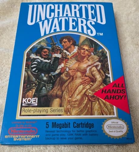 Uncharted Waters Nintendo NES CIB - BOX GAME MANUAL MAP *Please Read*