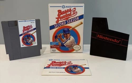 Bases Loaded II: Second Season (Nintendo NES) Complete w/ Box, Sleeve, Manual