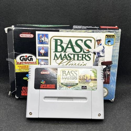 Super Nintendo SNES - Bass Masters Classic Pro Ed. scatola originale No Istruzio